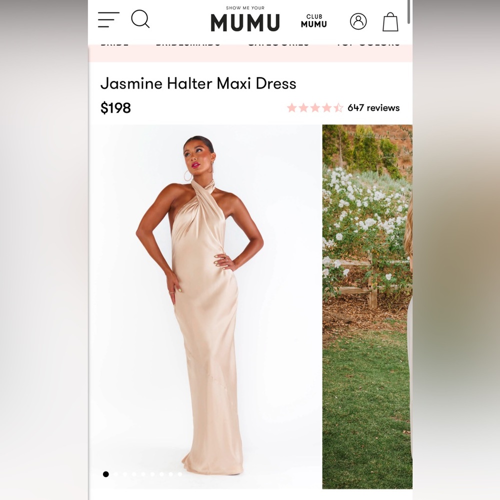 Jasmine Halter Maxi Dress
Champagne MuMu Dress